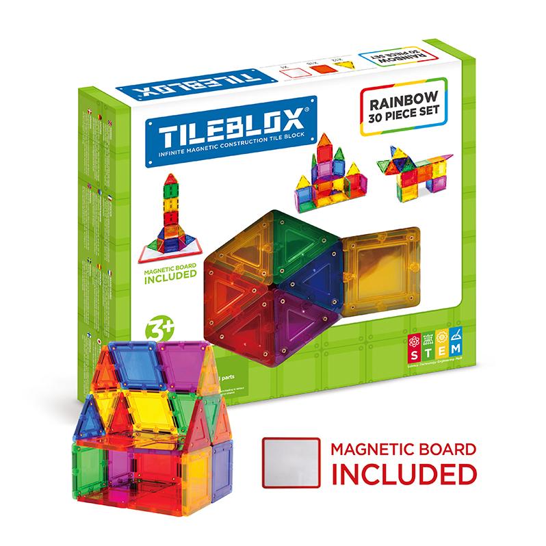 Tileblox Rainbow 30pc  With Magnetic Activity Board