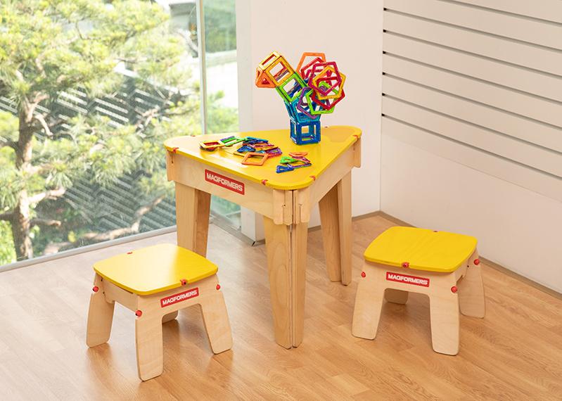 Magformers Yellow Triangle wood Set