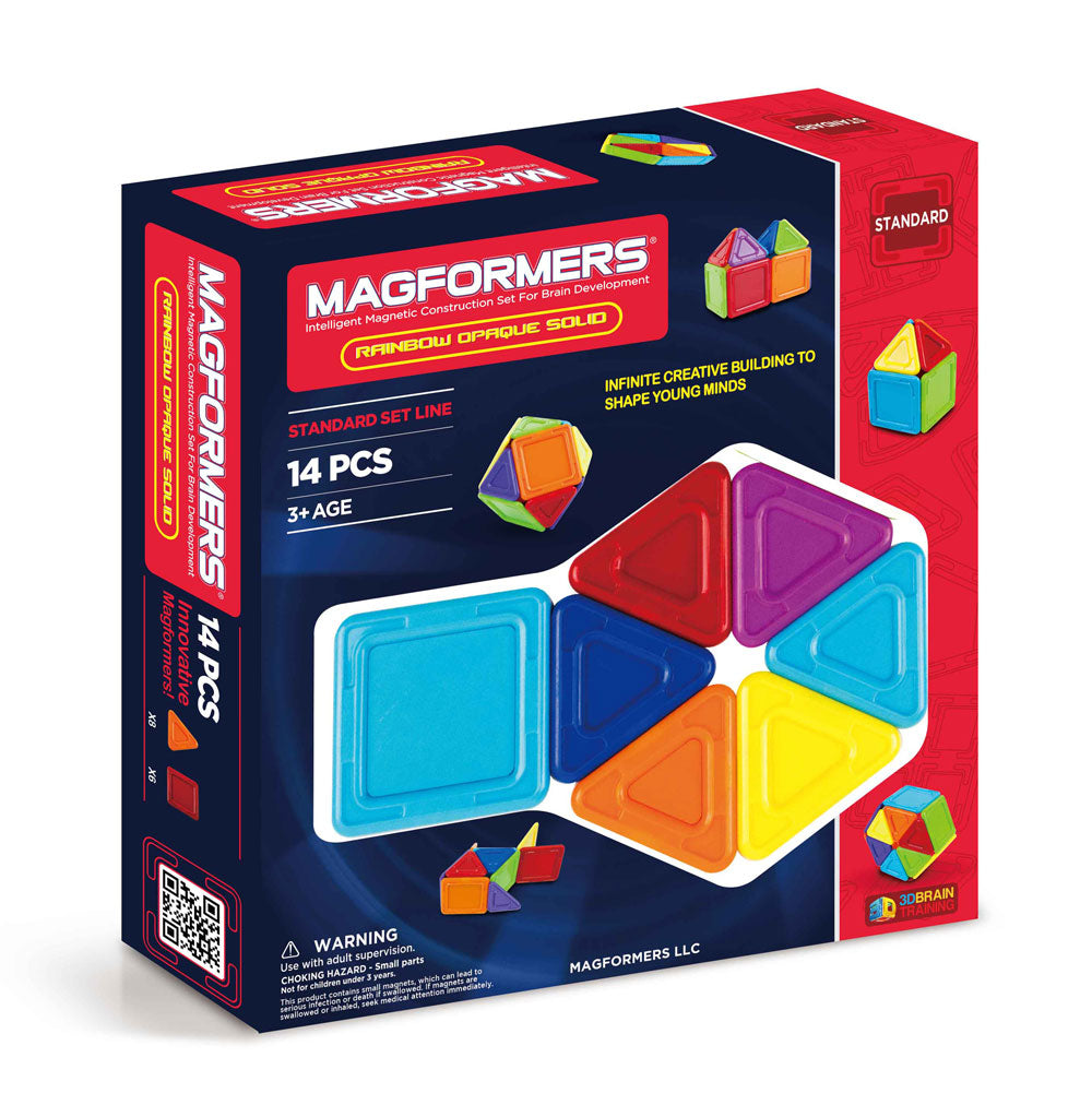 Solids Opaque Rainbow 14pc Magformers US Set –