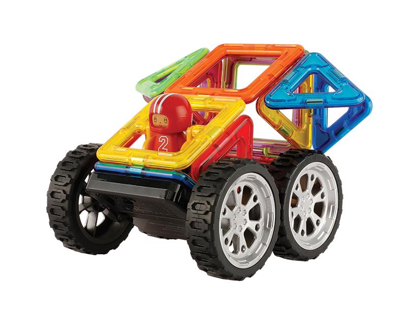Magformers Vehicle Wow Set (16-pieces) Magnetic Building Blocks,  Educational Magnetic Tiles Kit , Magnetic Construction STEM Toy Set  includes wheels