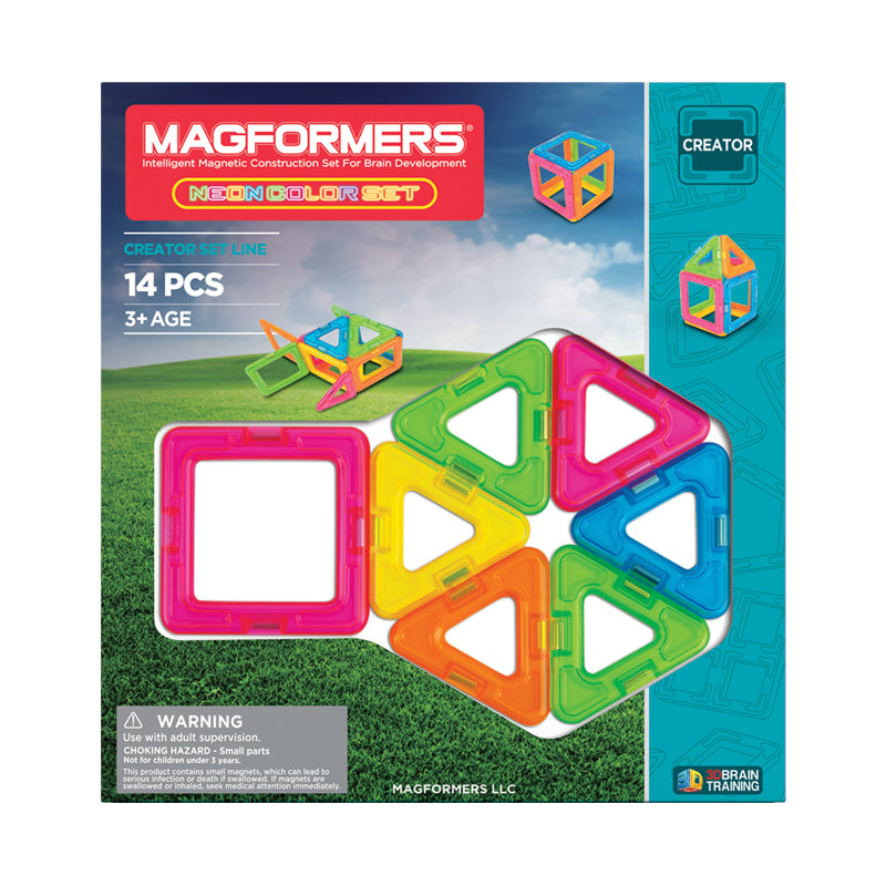 Magformers Neon 14Pc Magnetic Construction Educational STEM Toy – Magformers  US