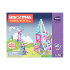 Magformers Inspire Design 62pc Magnetic Educational Toy Construction Magformers STEM – US