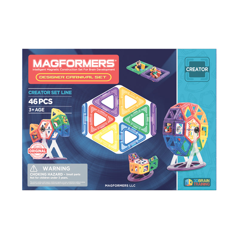 Designer Carnival Toy Magformers STEM Construction Magformers Educational – US 46Pc Magnetic