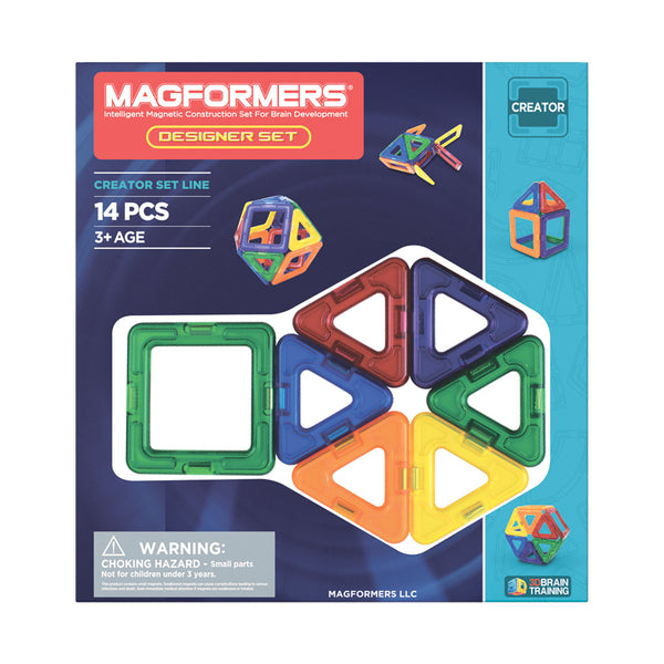 US STEM Educational Magnetic Designer – Construction Magformers Toy 14Pc Magformers