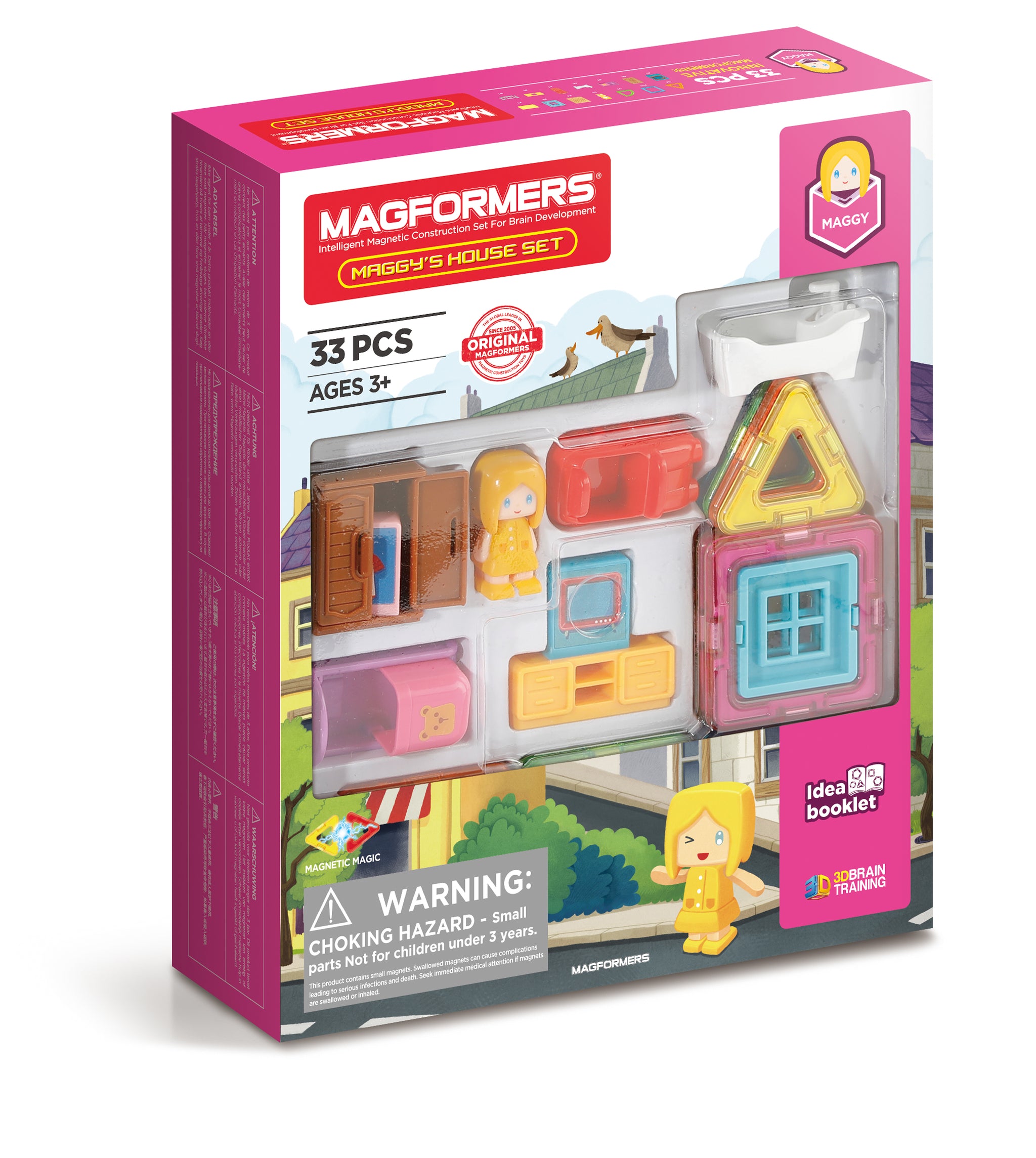 Magformers Maggy s House 33Pc Magnetic Construction Educational STEM Toy Magformers US