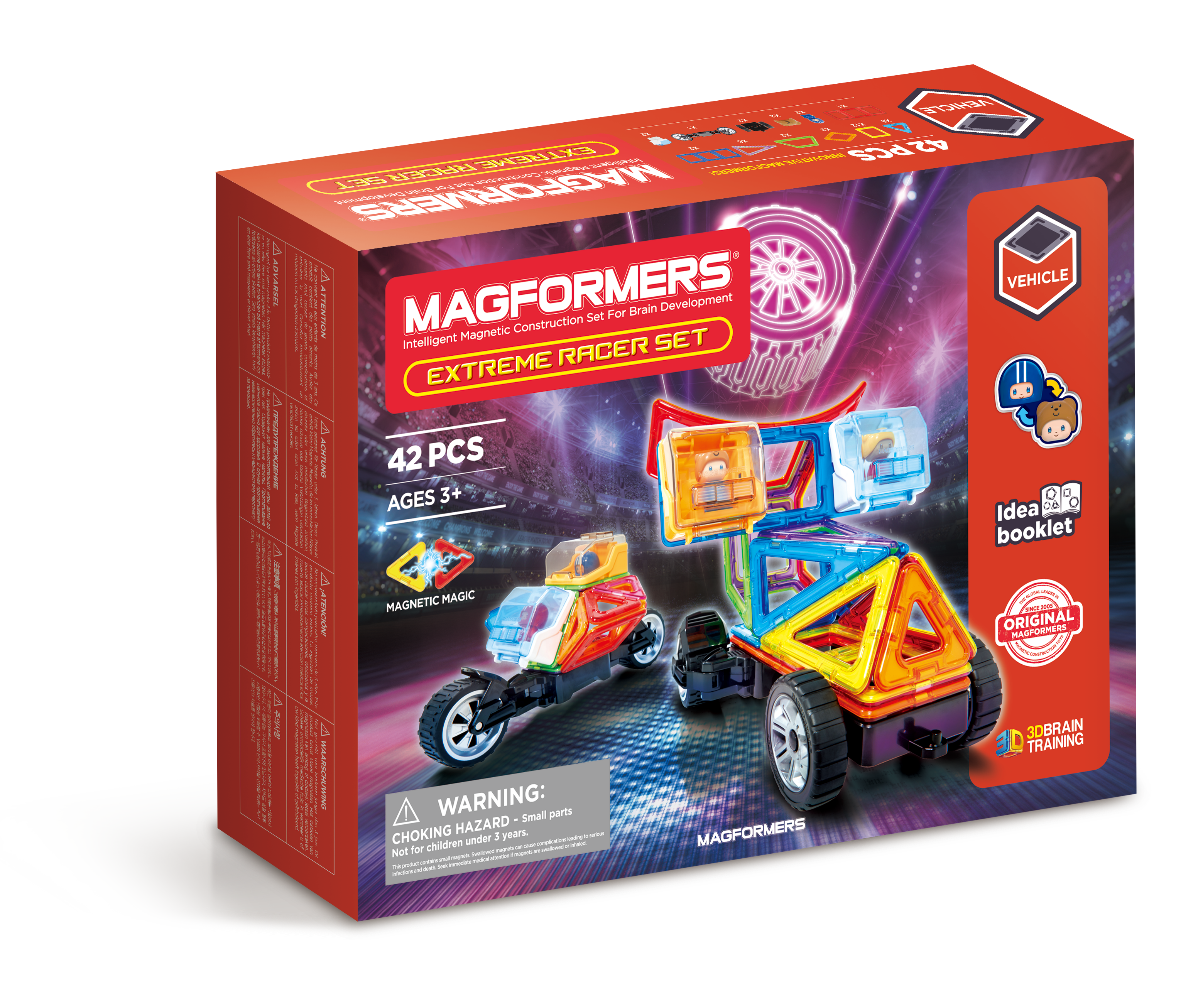 Magformers Extreme Racer 42 Pieces Set Rainbow wheels