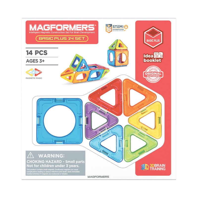 Magformers Basic Plus 14Pc Magnetic Construction Educational STEM Toy –  Magformers US